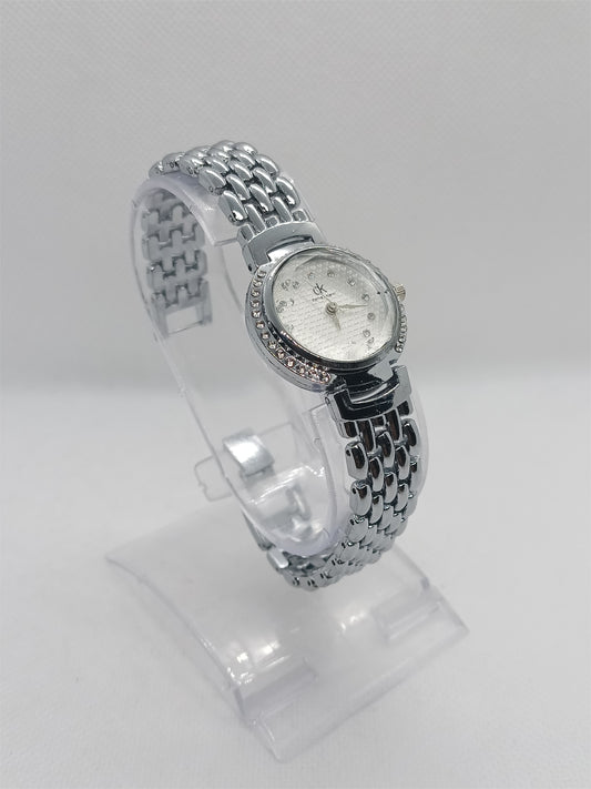 Ladies’ Silver Chain Watch with White Dial