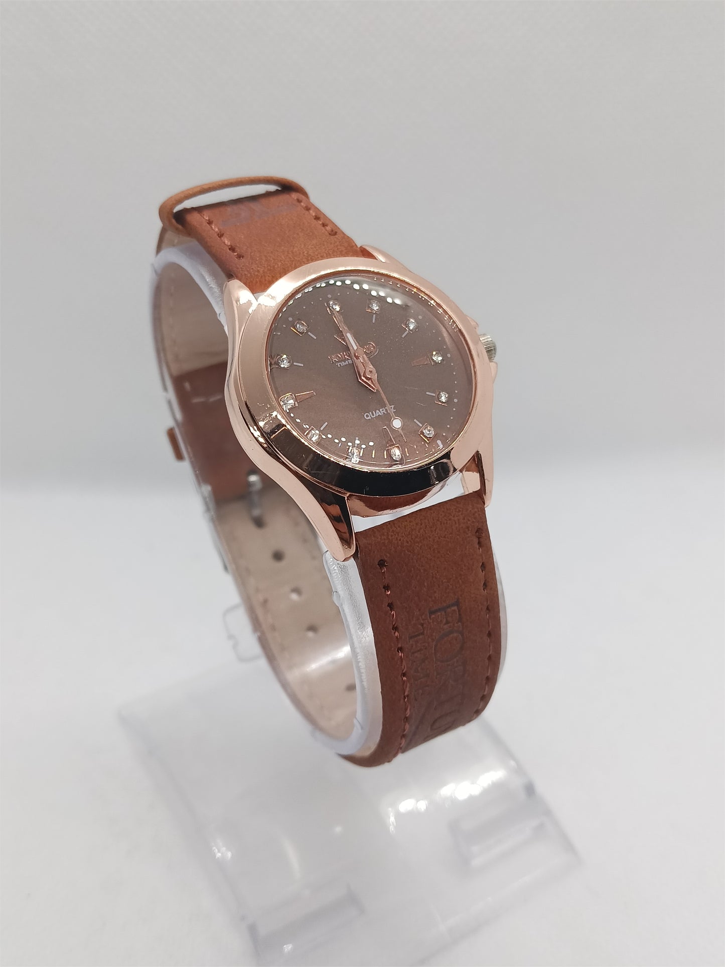 Brown Ladies Watch – Brown Dial with Stone Markers
