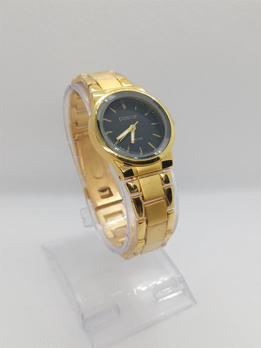 Gold Prestige Black Dial Watch