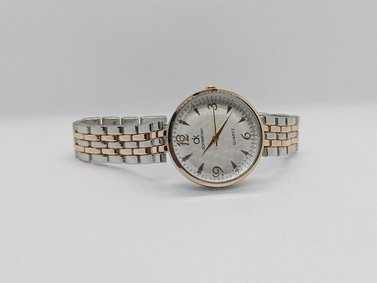 Two-Tone Silver Dial with Rose-Gold and Silver Strap
