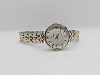 Two-Tone Silver Dial with Rose-Gold and Silver Strap