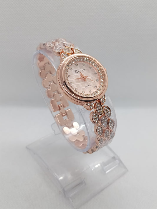 Rose Gold Crystal Chain Ladies Watch