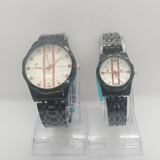 Two watches in clear plastic packaging on a white background