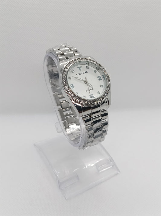White Dial with Polished Silver Strap