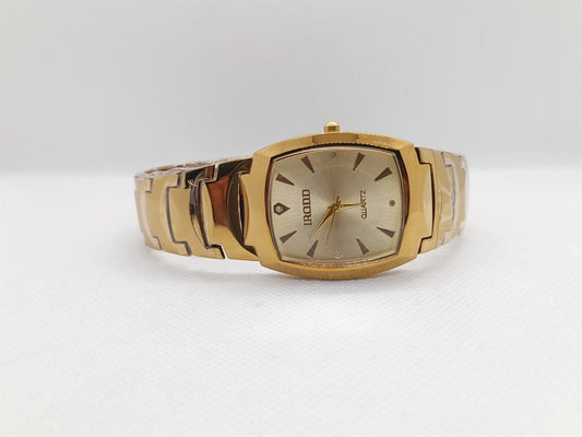 Classic Gold Rectangular Stainless Steel Men's Watch
