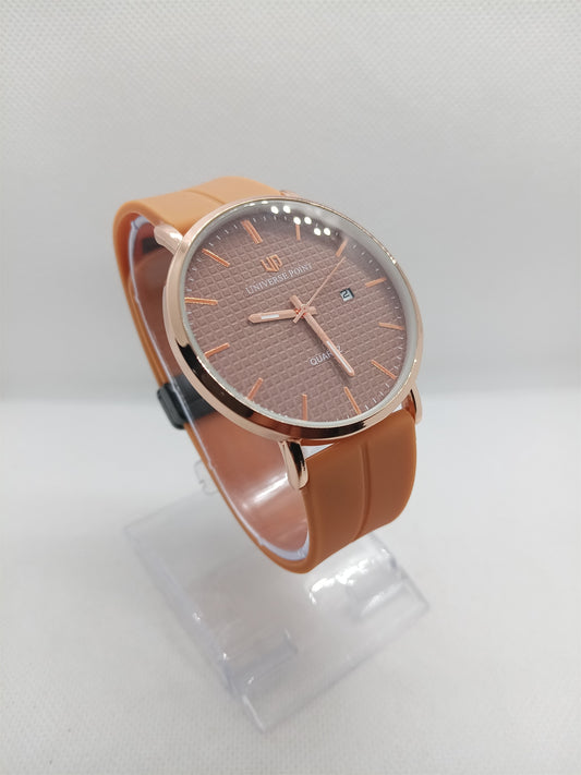 Brown Dial Tan Strap Minimal Men's Watch