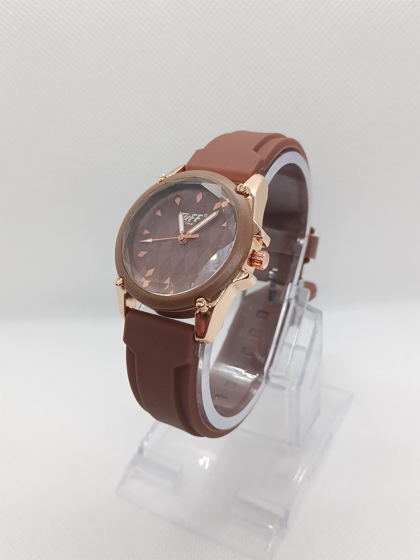 Mocha Round Dial Elegant Watch