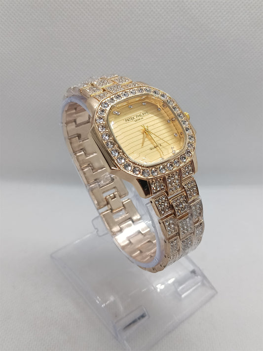 Luxury Gold Stone Chain Ladies Watch