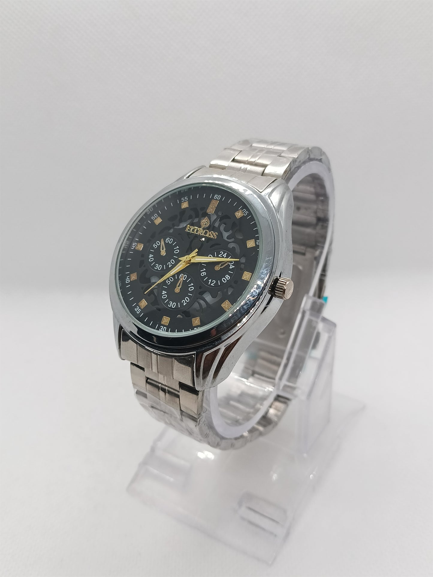 Men’s Silver Stainless Steel Multi-Dial Watch – Luxury Style