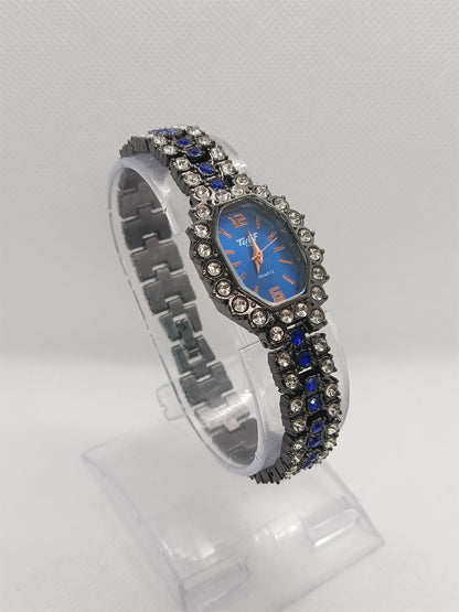Midnight Sapphire Crystal Bracelet Watch — Silver Edition