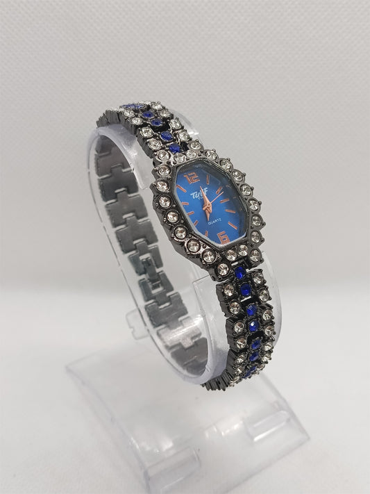 Midnight Sapphire Crystal Bracelet Watch — Silver Edition