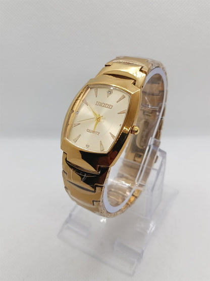 Classic Gold Rectangular Stainless Steel Men's Watch