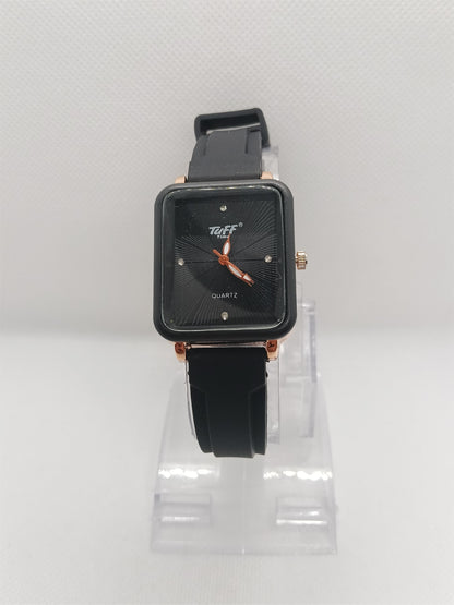 Midnight Black Square Dial Watch