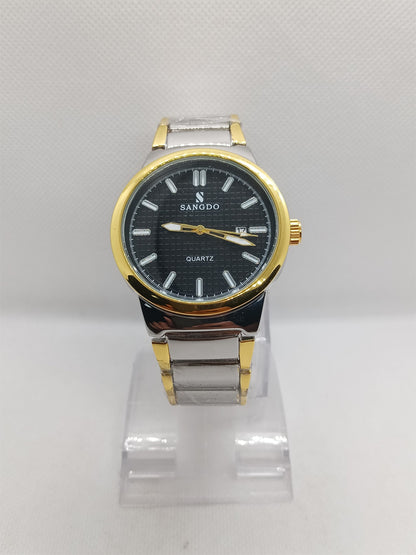 Black Dial Two-Tone Stainless Steel Men's Watch