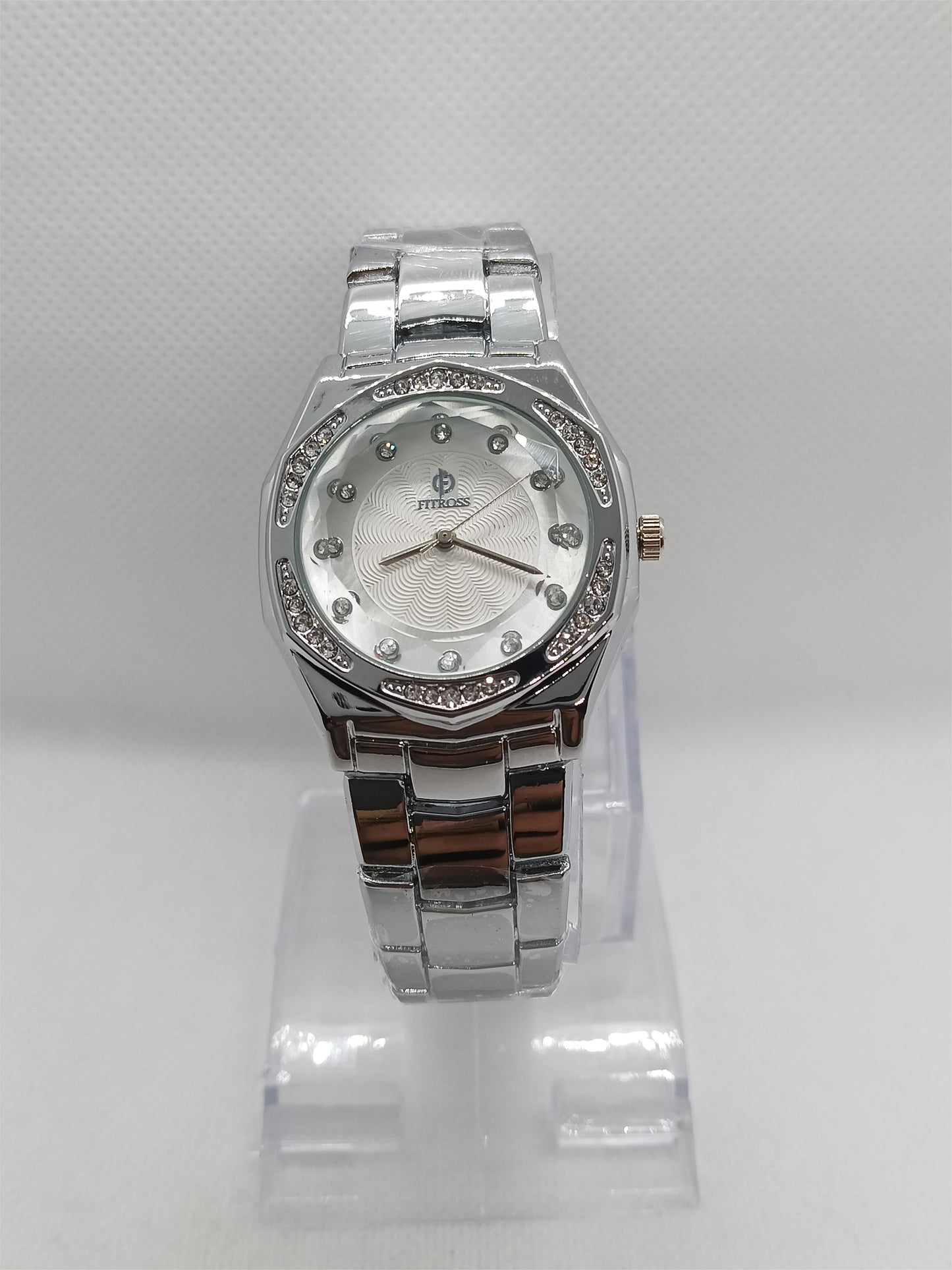 Ladies’ Silver Chain Watch with White Dial