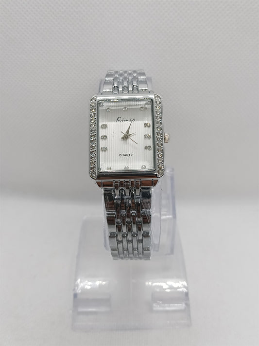 Silver Square Ladies Watch – White Dial
