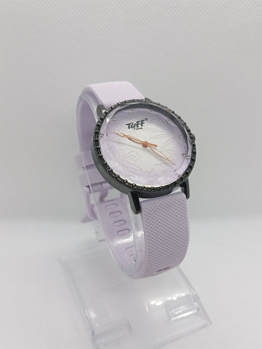 Lavender Floral Dial Modern Watch