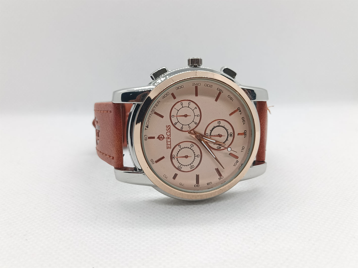 Men’s Tan Leather Chronograph Style Watch
