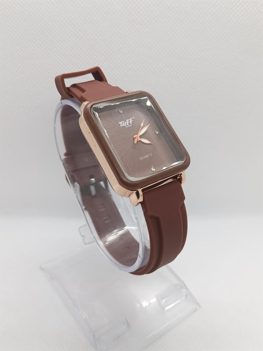 Cocoa Square Dial Minimal Watch