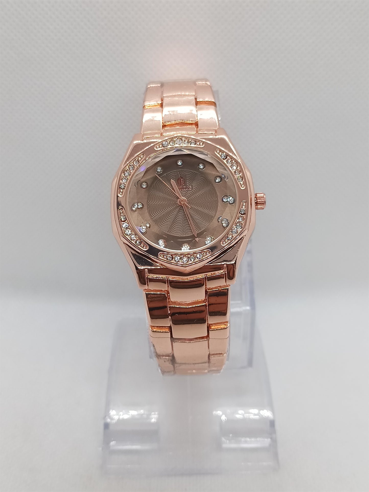 Ladies’ Rose Gold Chain Watch with Brown Dial