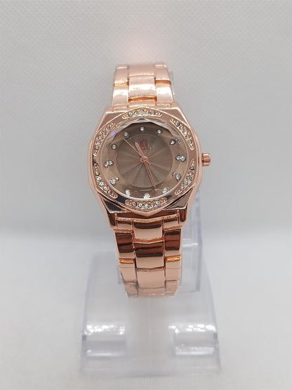 Ladies’ Rose Gold Chain Watch with Brown Dial