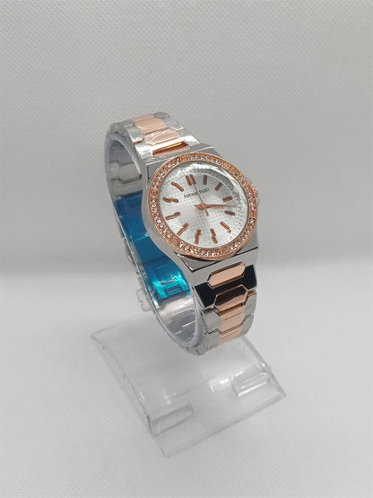 Elegant Two-Tone White Dial Watch