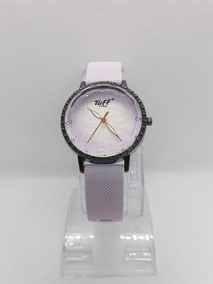 Lavender Floral Dial Modern Watch
