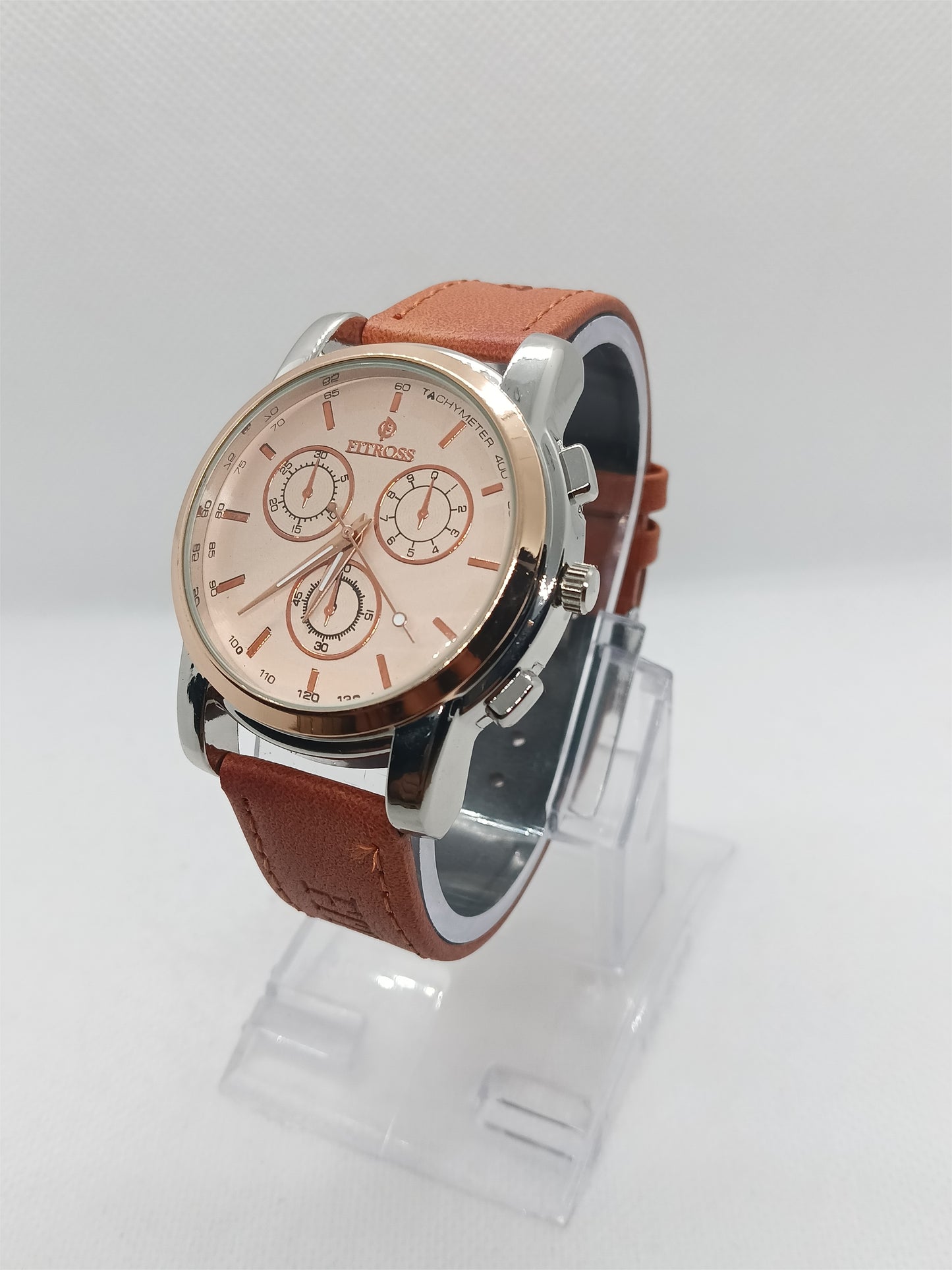 Men’s Tan Leather Chronograph Style Watch