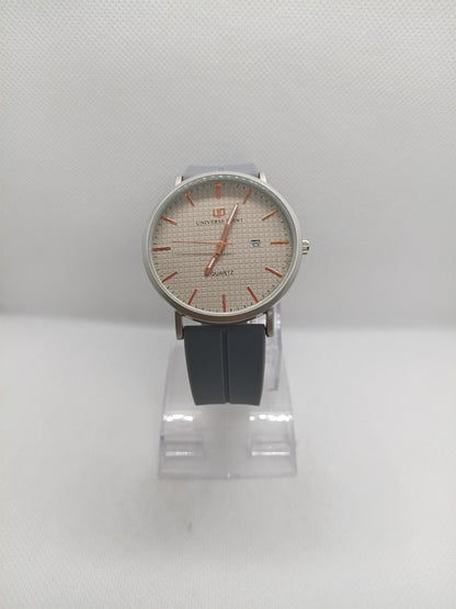 Minimal Silver Dial Grey Strap Men's Watch