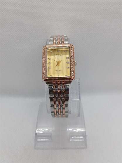 Rose Gold Square Ladies Watch – Gold Dial