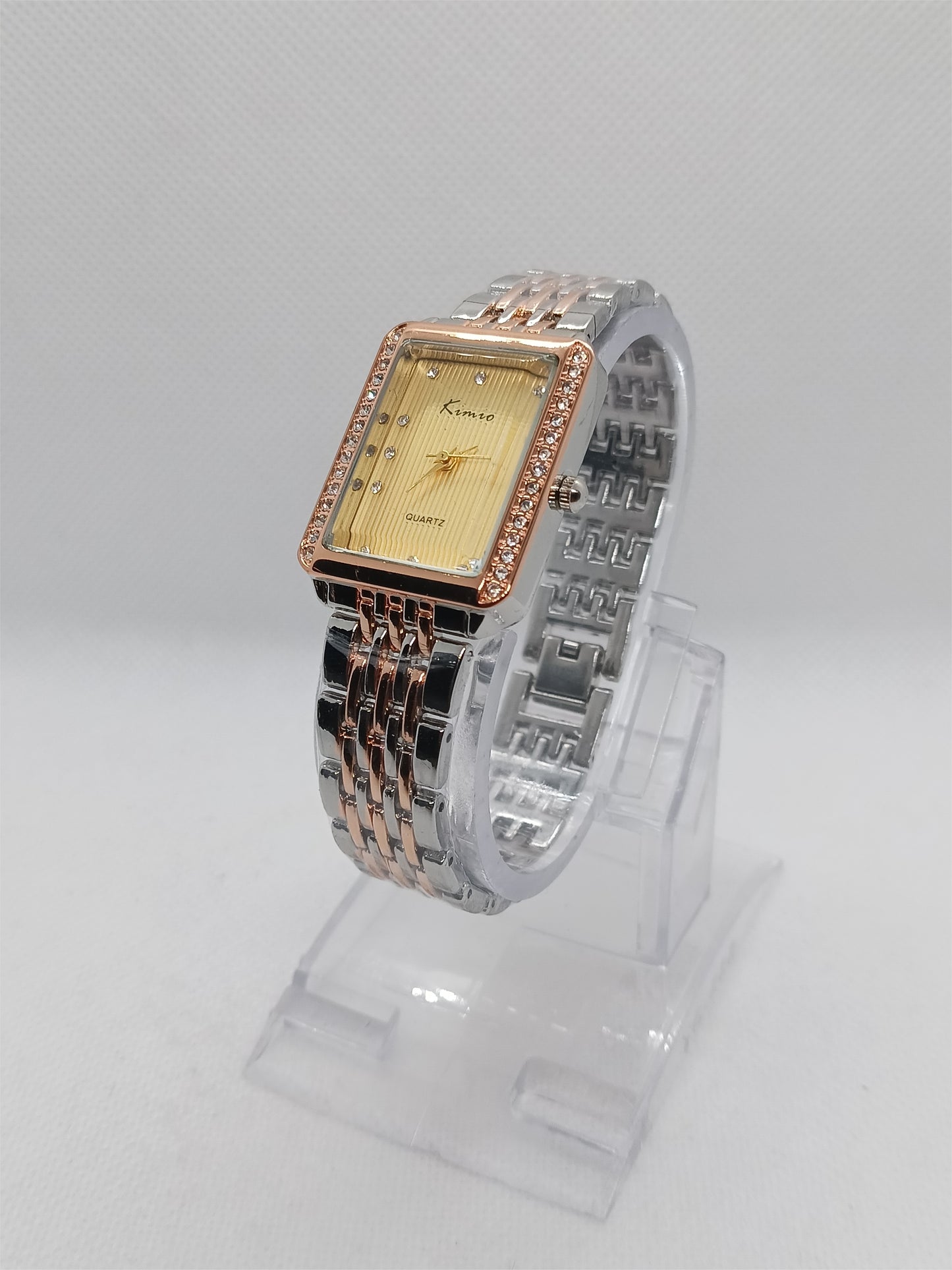 Rose Gold Square Ladies Watch – Gold Dial