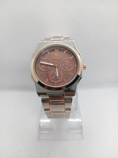 Brown Dial Dual Tone Stainless Steel Watch