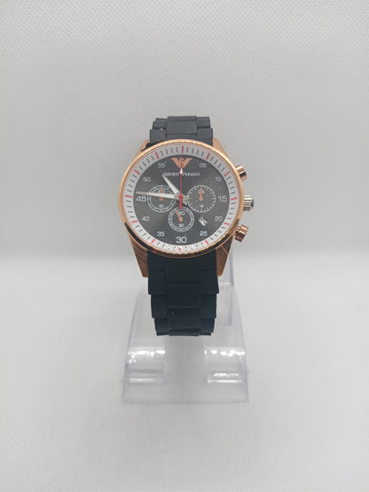 Men’s Black & Rose Gold Watch with Date Display