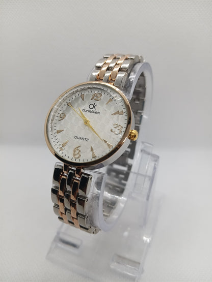 Two-Tone Silver Dial with Rose-Gold and Silver Strap