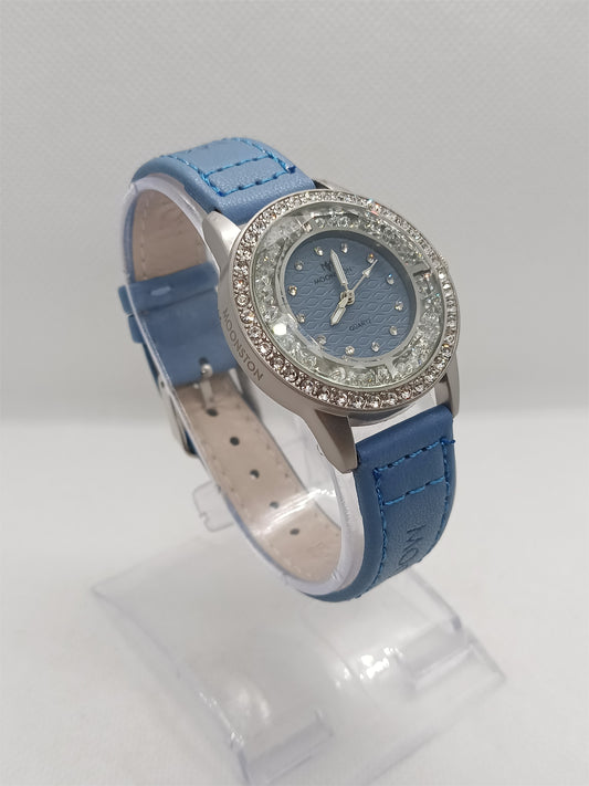 Blue Dial Stone Bezel Ladies Watch