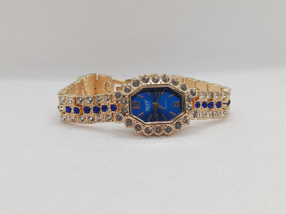 Royal Blue Elegance Bracelet Watch — Gold Edition
