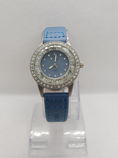 Blue Dial Stone Bezel Ladies Watch