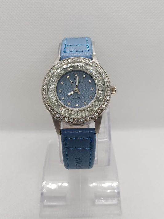 Blue Dial Stone Bezel Ladies Watch
