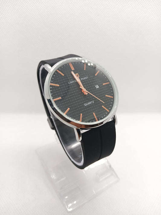 Black Dial Minimal Men's Watch with Magnetic Strap