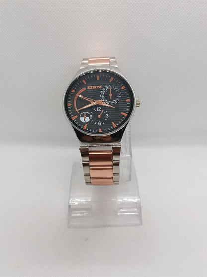 Black Dial Rose Gold Accent Watch