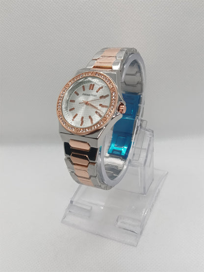 Elegant Two-Tone White Dial Watch