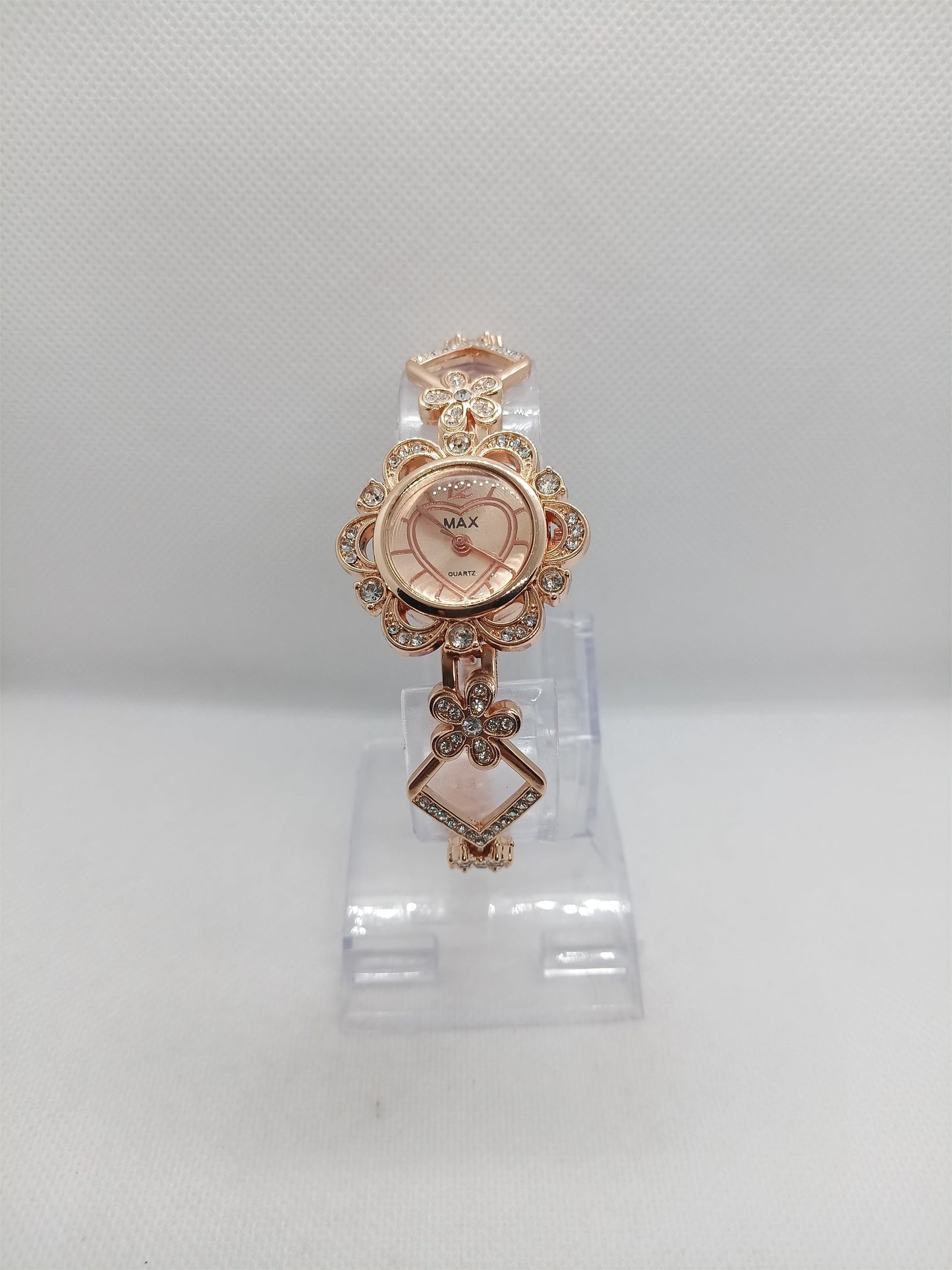 Rose Gold Floral Design Ladies Watch