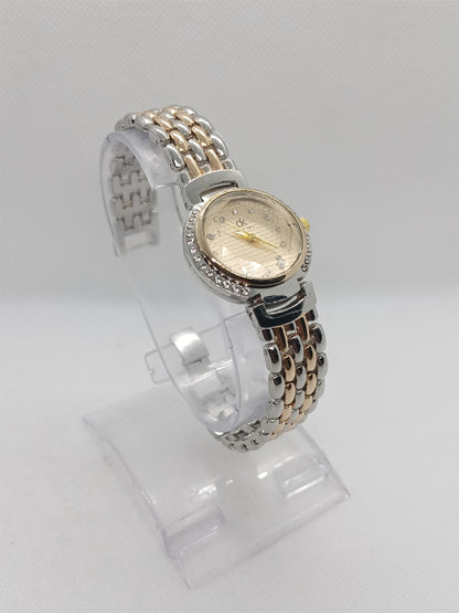Ladies’ Two-Tone Chain Watch with Gold Dial