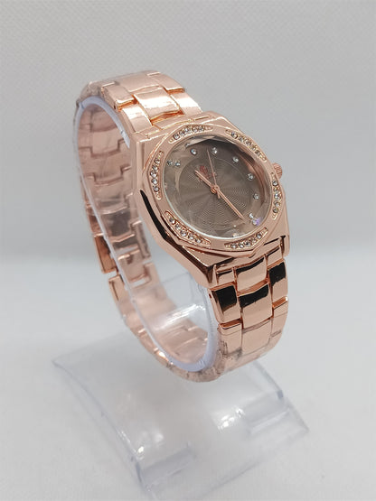 Ladies’ Rose Gold Chain Watch with Brown Dial