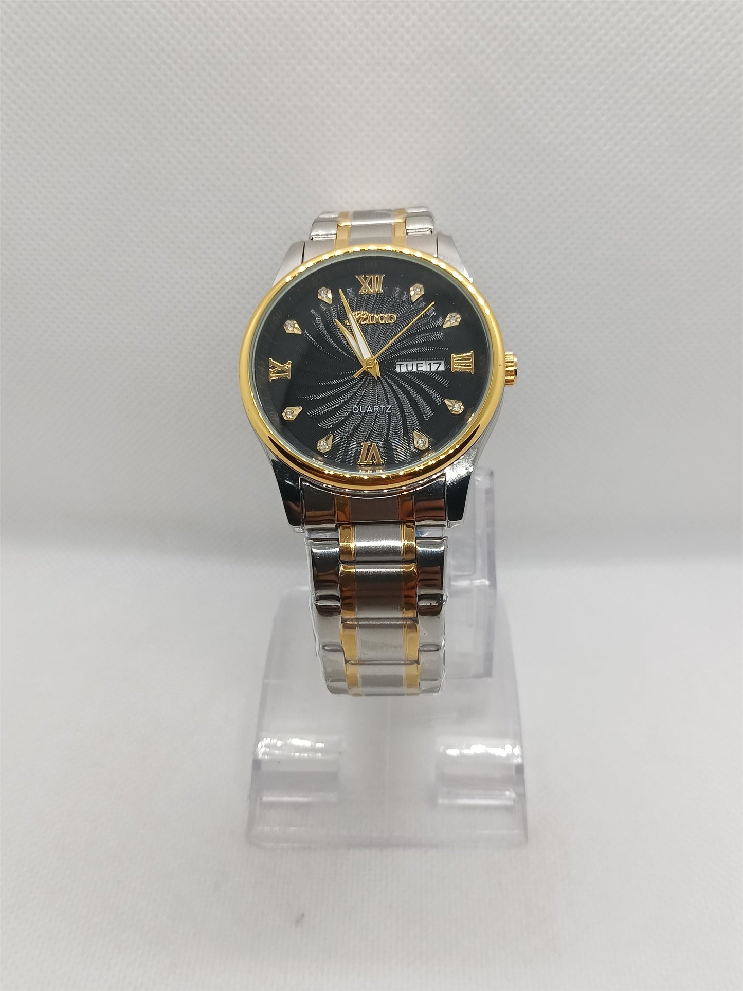 Black Dial Two-Tone Day-Date Men's Watch
