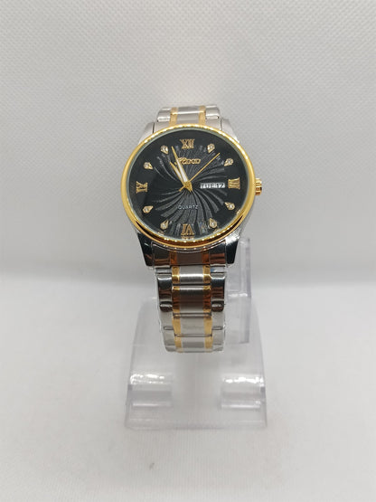 Black Dial Two-Tone Day-Date Men's Watch