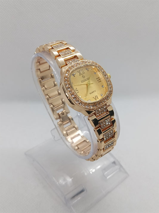Ladies’ Gold Chain Watch with Gold Dial