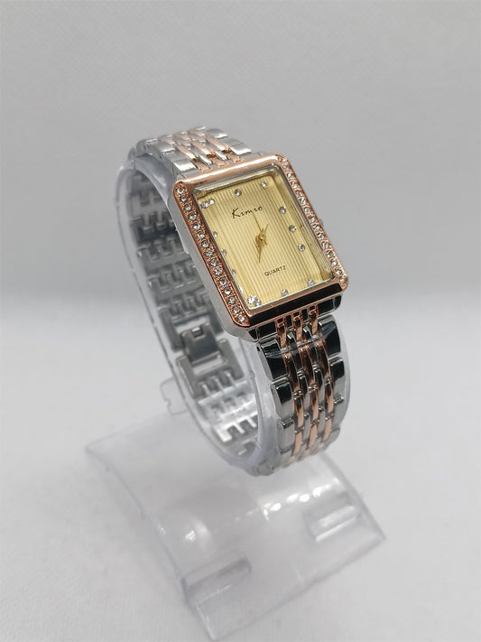 Rose Gold Square Ladies Watch – Gold Dial
