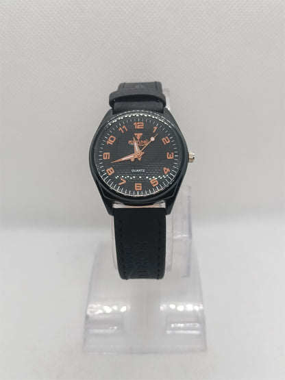 Black Ladies Watch – Black Dial with Copper Numbers