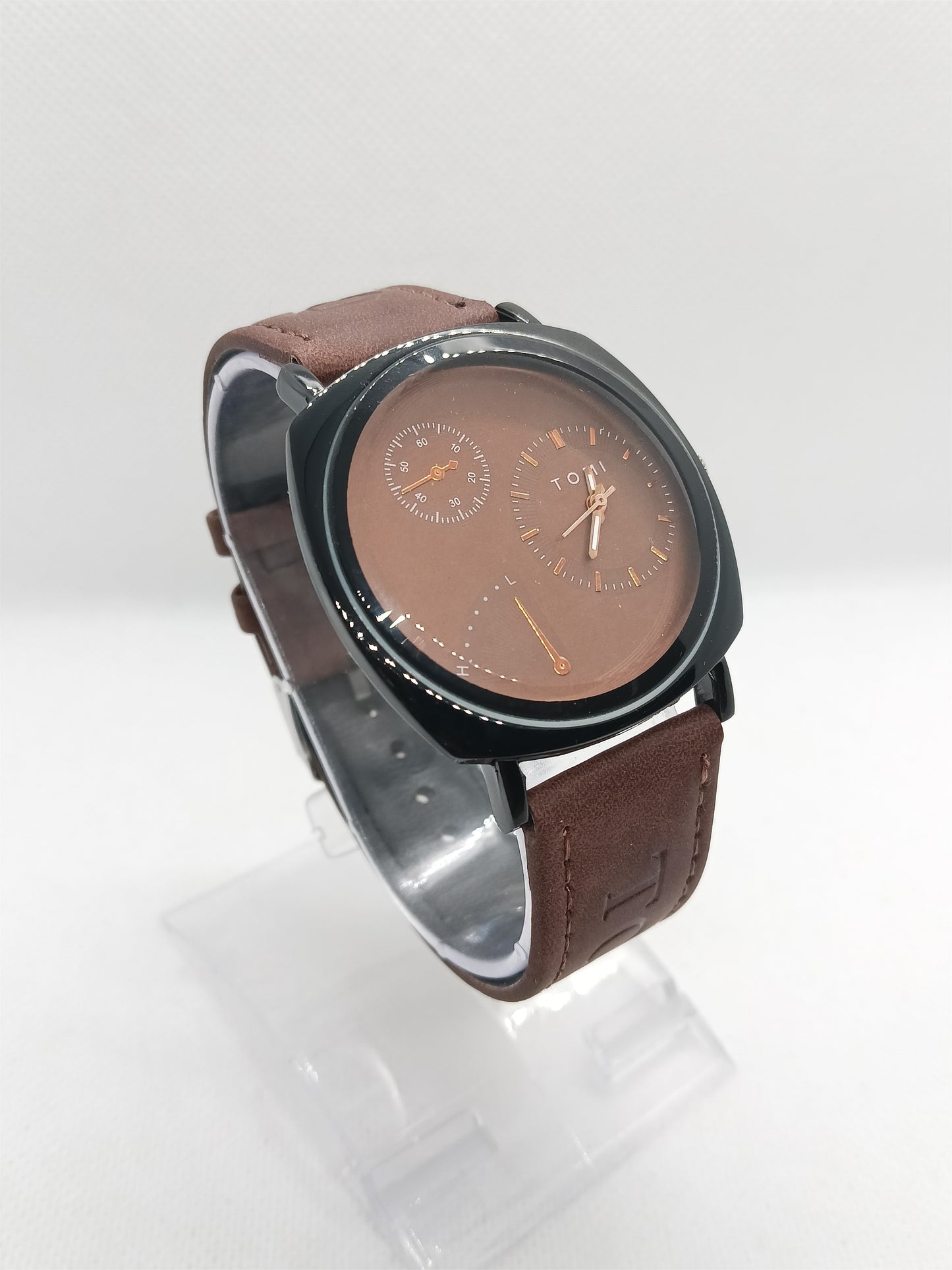 Men’s Brown Leather Modern Dial Watch